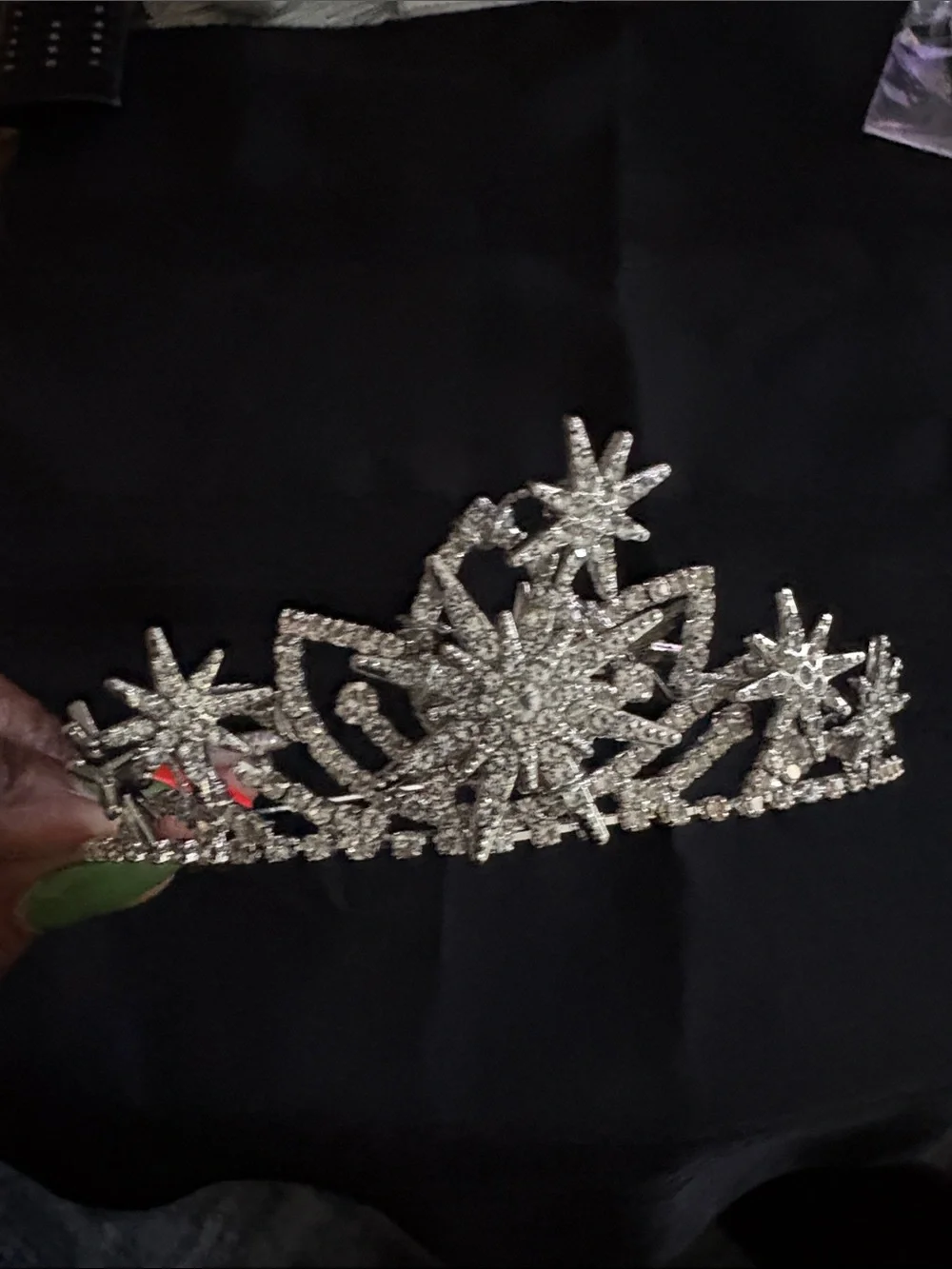 Rhinestone Starburst Tiara - Silver
